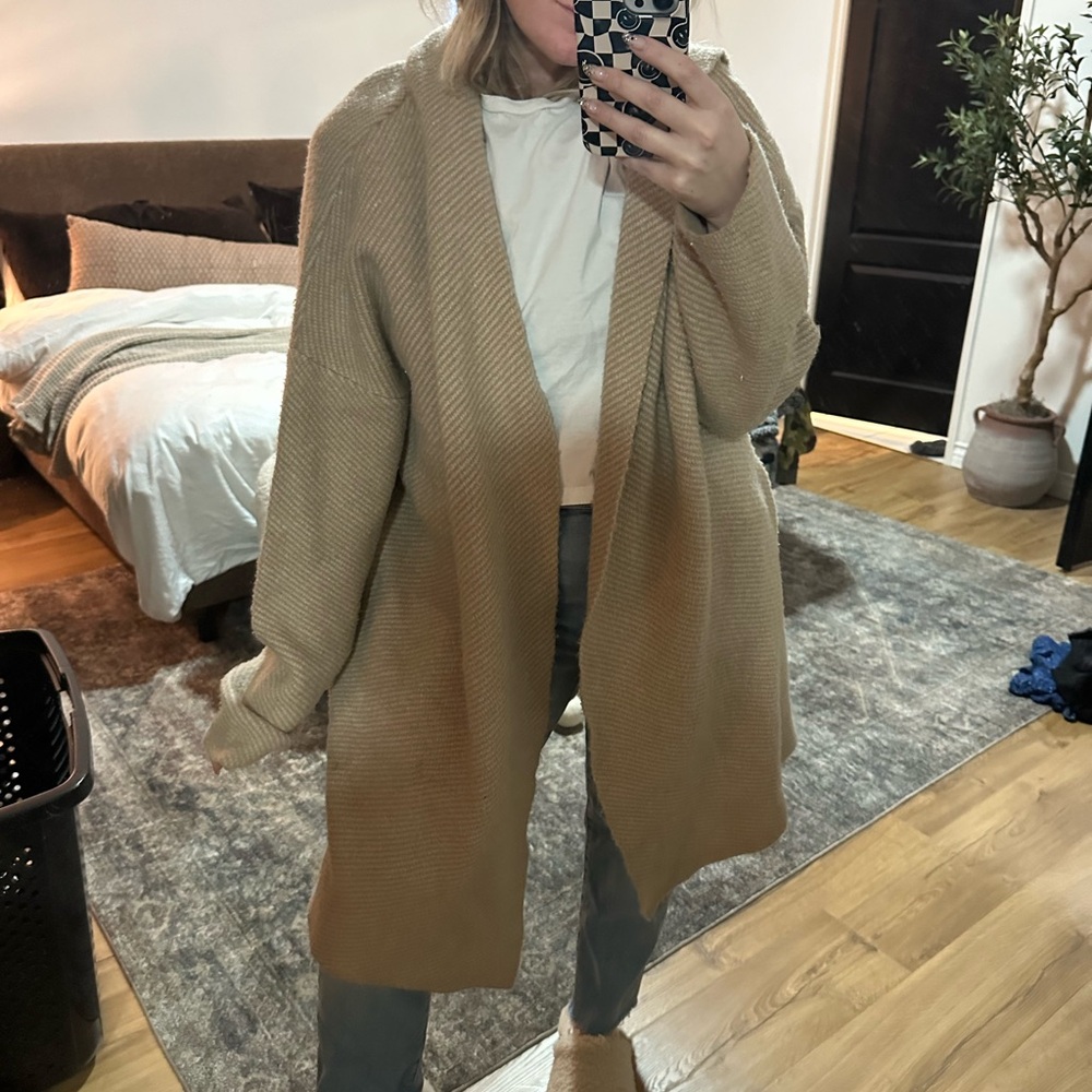 Light Beige Oversized Cardigan Sweater